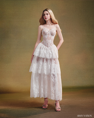 The Feathers Corset dress - White