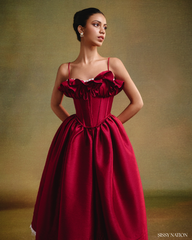 Tulip Corset dress - Ruby red