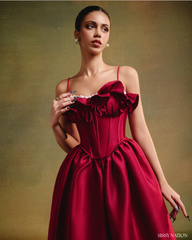 Tulip Corset dress - Ruby red