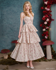 Our Melody Corset dress - Pink floral