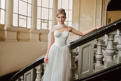 Twilight Corset Pleated Lace Dress - White