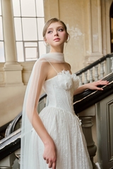 Twilight Corset Pleated Lace Dress - White