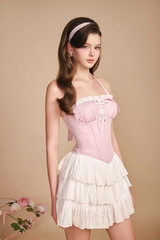 French Lover Corset Top (Gingham) - My Dear Skirt