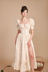 Miranda Floral Corset Dress - White Floral