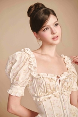 Miranda Floral Corset Dress - White Floral