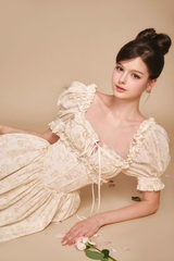 Miranda Floral Corset Dress - White Floral