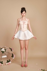 French Lover Corset Top (Pink Floral) - Bae Short