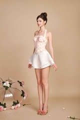 French Lover Corset Top (Pink Floral) - Bae Short