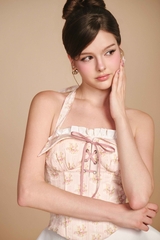 French Lover Corset Top (Pink Floral) - Bae Short