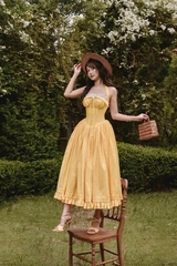 Secret Garden Corset Dress - Yellow