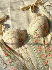 Cotton Floral Corset Top