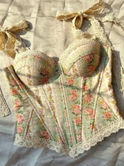 Cotton Floral Corset Top