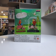 BALODY-16390 Đồ chơi lắp ráp có hộp mica chống bụi Chú vẹt ngộ nghĩnh