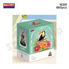 BALODY-16391 Đồ chơi lắp ráp có hộp mica chống bụi Chú chim Tucan cuồng nhiệt
