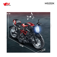 MY66-M5232K Mô tô hợp kim tỷ lệ 1:12 mầu đỏ
