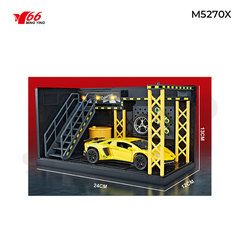 MY66-M5270X Xe hợp kim tỷ lệ 1:32 Lamborghini LP750-SV mầu vàng + Décor gara sửa chữa.