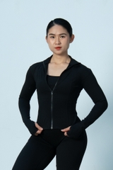 Áo Khoác Thể Thao Nữ Dài Tay Khoá Zip - The Noir