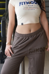 Quần Dài Nỉ Ống Suông FITMODE - Nâu