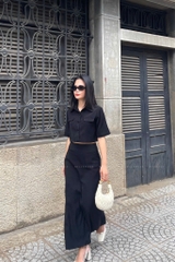 Áo shirt crop top cotton Hàn