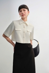 Áo shirt crop top cotton hàn