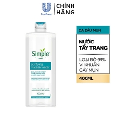 Nước Tẩy Trang Simple Cho Da Dầu Mụn 400ml
