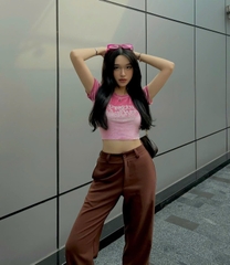 Áo Croptop Nhung HIGHER