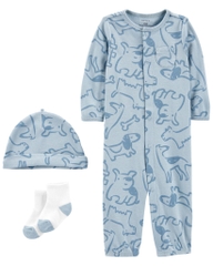 Set Bodysuit liền quần dài bé trai kèm nón & vớ (6m-9m)