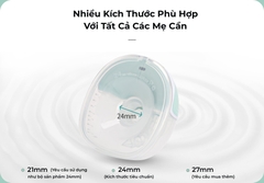 COMBO 1 CẶP MOOIMOM Máy Hút Sữa Không Dây Cao Cấp M3 - Wireless Electric Breast Pump M3 tặng kèm 2 phễu silicon hạ size