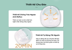 COMBO 1 CẶP MOOIMOM Máy Hút Sữa Không Dây Cao Cấp M3 - Wireless Electric Breast Pump M3 tặng kèm 2 phễu silicon hạ size