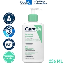 Sữa rửa mặt giúp làm sạch sâu dành cho da dầu Cerave Foaming Facial Cleans 236ml