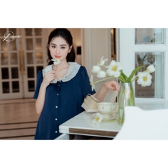 Set áo quần pyjama lụa, quần có thun nới, có túi, áo có khóa kéo ngực thương hiệu Lamme