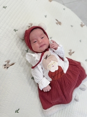 Váy em bé noel đỏ trắng thương hiệu Laandlin