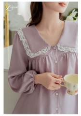 Đồ bộ ở nhà có khóa kéo ở ngực cho bé bú (set áo + quần dài) thương hiệu Lamme