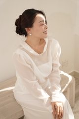 Set áo tay dài + chân váy thương hiệu OM design