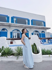 Đầm dài 2 dây vai lệch có khóa kéo và có túi 2 bên thương hiệu CHEN.INSPIRED