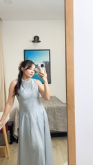 Đầm vải tơ, cổ đổ nhẹ thương hiệu Rechic