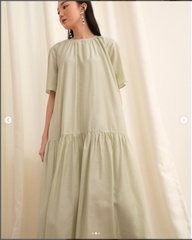Đầm dài vải tơ tay lỡ thương hiệu Sandrine
