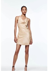 Đầm lụa satin cột nơ thương hiệu ZARA