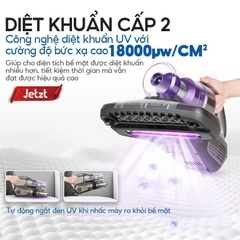Máy Hút Bụi Cầm Tay Mini Không Dây, Máy Hút Bụi Giường Nệm Diệt Khuẩn UV Thế Hệ Mới Jetzt Series J7 Lực Hút 18000PA, Công Nghệ Đèn UV Diệt Khuẩn + Sóng Siêu Âm, Lọc Bụi 6 Cấp Nhờ Hệ Thống Lọc Đa Tầng, Tiện Lợi