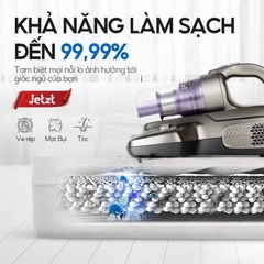 Máy Hút Bụi Cầm Tay Mini Không Dây, Máy Hút Bụi Giường Nệm Diệt Khuẩn UV Thế Hệ Mới Jetzt Series J7 Lực Hút 18000PA, Công Nghệ Đèn UV Diệt Khuẩn + Sóng Siêu Âm, Lọc Bụi 6 Cấp Nhờ Hệ Thống Lọc Đa Tầng, Tiện Lợi