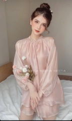 Set áo tơ hồng thương hiệu HESTIA