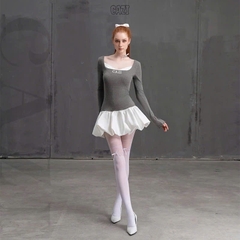 Váy cổ u chân peplum phồng - Swan Lake Ballet Dress phong cách cổ điển, thanh lịch siêu tôn dáng