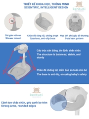 Ghế Tắm Cho Bé Kentuti Thiết Kế Đa Năng 4in1, Tắm Gội, Thay Bỉm, Vệ Sinh, Tập Đứng Có Thể Điều Chỉnh Độ Cao Và Tháo Rời