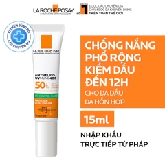 Kem chống nắng La Roche-Posay bảo vệ da khỏi tia UV dài và kiềm dầu 12H Anthelios UVMUNE 400 Gel-Cream 15ml