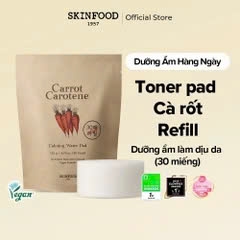 Tonerpad SKINFOOD cà rốt (Carrot Carotene Calming Water Pad) + 1 túi refill 30 miếng