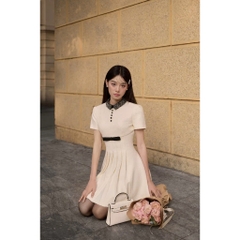 JOIE DES ROSES - Váy dạ phối xếp ly cổ đá đen Maggie Dress