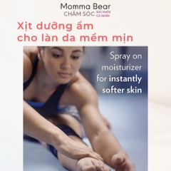 Xịt dưỡng thể Vaseline, Cocoa Radiant, dưỡng ẩm toàn thân, dành cho da khô, hàng Mỹ - Momma Bear 185gr