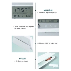 Nhiệt ẩm kế, nhiệt kế đo nhiệt độ, đo độ ẩm, thông tin thời tiết moaz bebe MB027