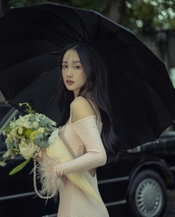 Đầm dài thun gân