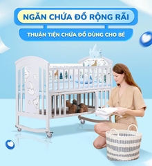 Nôi cũi CHILUX PEACE WHITE  đa năng 6 chế độ cho bé sơ sinh đến 12 tuổi